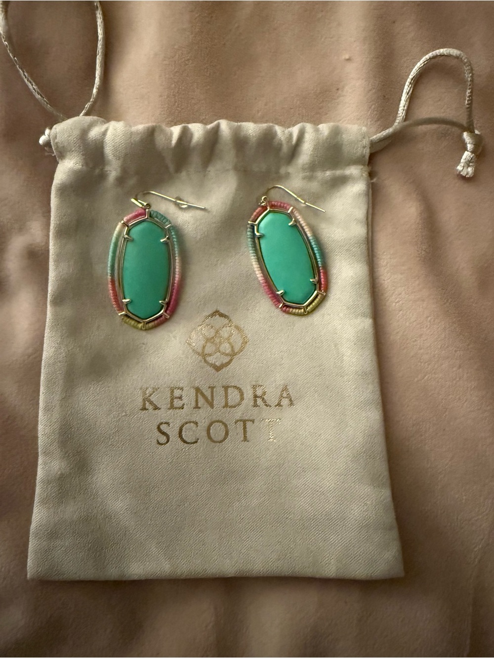 Kendra Scott Threaded Elle Drop Earrings in Mint